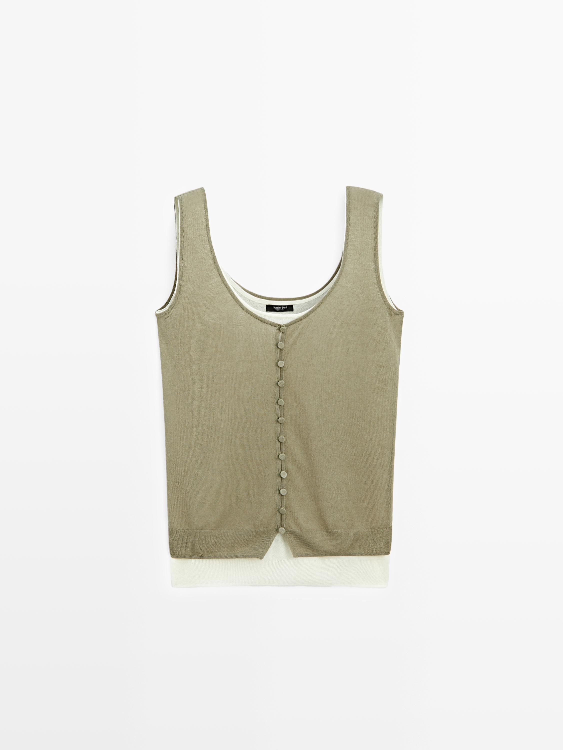 Top en maille superposé avec boutons